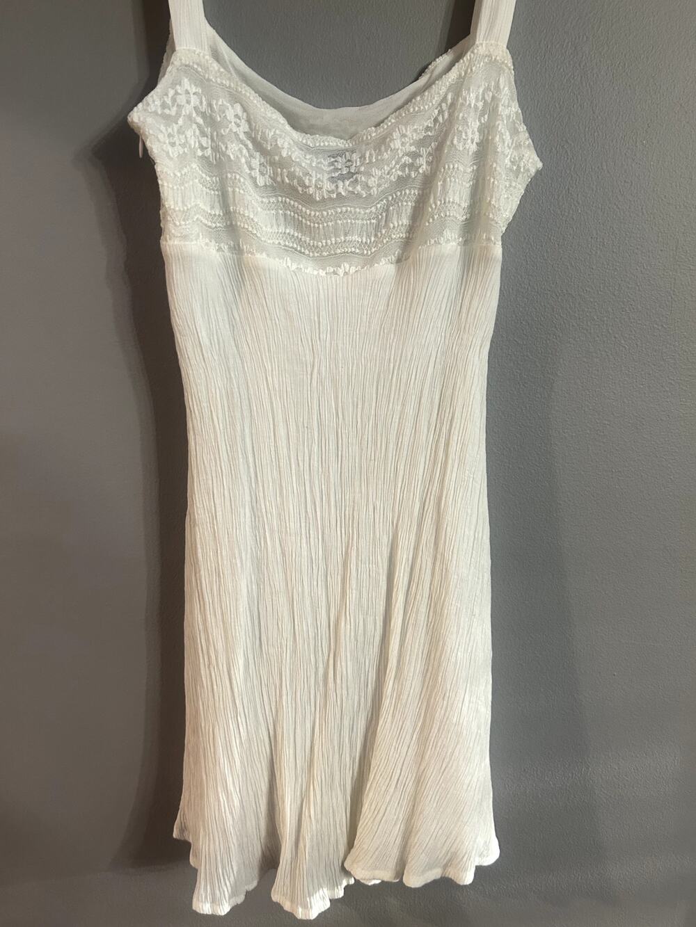 Princess Polly 4 Ivory white Lace Crinkle Mini Dress Boho Bride LWD Bachelorette